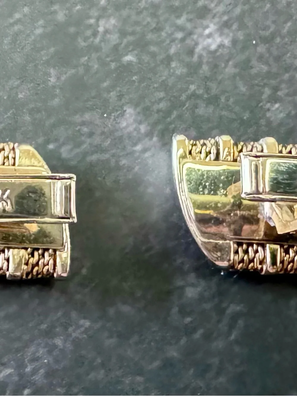 Vintage MCM Signed SWANK Chain Texture Cufflinks
